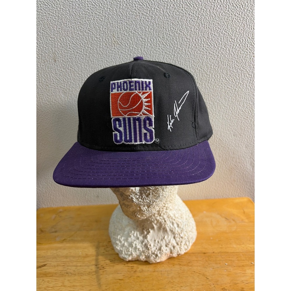 Vintage Phoenix Suns Kevin Johnson 7 Snapback Hat AJD Made‎ in USA Black Purple